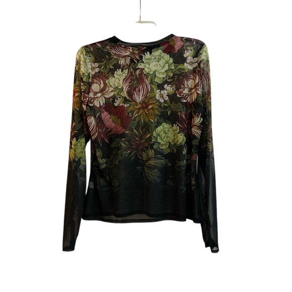 Trendy Floral Sheer Top - Size Large - Picture 4 of 6
